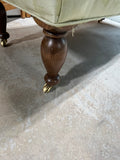 Tufted Bench on Casters with Butterfly Fabric