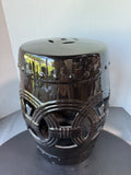 Black Open Lace Ceramic Garden Stool
