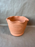 Red Clay Ruffled Pottery Planter