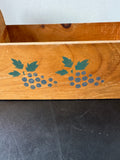 Grape Stenciled Vintage Wooden Caddy