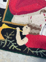 (C) Claire Murray & Nancy Thomas Kindred Spirits Collection: Folk Art Santa Wool Hook Accent Rug