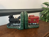 Vintage Ceramic Locomotive and Caboose Bookends