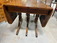 Drop Leaf Table with (2) Leaves, and (4) Can Back Chairs