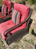 Pair of Patio Swivel Chairs with Cushions ***READ DESCRIPTION/SEE PHOTOS***AS IS