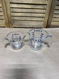 Pyrex Measuring Cups With Blue - Pair