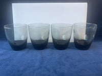 Vintage Smokey Gray Heavy Highball Glasses, 4 Pc Set