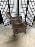Brown Wicker Chair, No Cushions