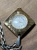 Caravelle Watch Pendant on Silver Tone Chain