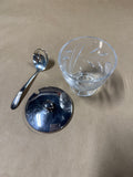 Clear Glass Jam Jar With Silver Plate Lid And Spoon