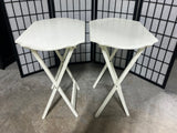 Pair of Off White Folding TV Trays, No stand