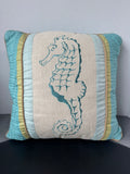 C&F Enterprises Embroidered Seahorse Throw Pillow with Rope Trim
