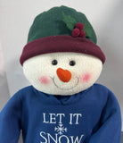 Let It Snow Holiday Standing Plush Snowman