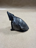 Small Black Stone Frog Figurine