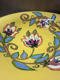 Large Handpainted Floral Bowl - Signed