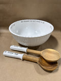 Mudpie All Dressed Up And Ready To Go Salad Bowl With Salad Servers