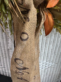 Large Faux Berry & Barley Wreath with Burlap Accent