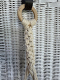 Bohemian Style Macrame Wooden Hanging Shelf & Plant Stand