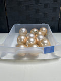 11 pc Plastic Ornament Lot, Rose Gold Color Tone