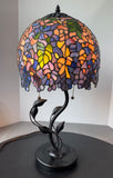 Tiffany Style Cascading Wisteria 2-Way Stained Glass Lamp (WORKS)