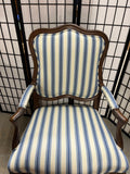 Ethan Allen Blue/White Striped Arm Chair