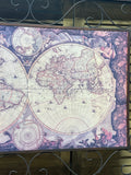 World Map with Metal Frame & Scrolling