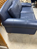 Ethan Allen Blue Leather Loveseat***HEAVY ITEM***READ DETAILS ON PICK UP POLICY***