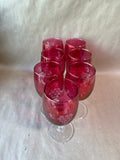 Cranberry Grape Wine Glasses - Set Of 7