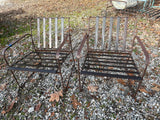 Brown Metal Outdoor Chairs w/Cushions