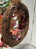 Faux Floral & Pumpkins Harvest Wreath