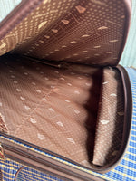 (D) London Fog Kensington Plaid Collection Large Expandable Soft Spinner Luggage