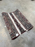 Genuine Hand Knotted Carpets Navy/Red Rug (F), 6 ft 3 in x 4 ft including fringe, Made in India