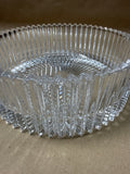 Large Ribbed Mikasa Diamond Fire Glass Fruit Bowl
