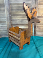 B-Vintage Oak Reindeer Box Basket Planter