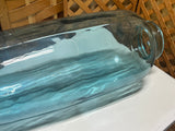 Tall Teal Blue Color Glass Vase