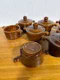 Brown Glazed Soup Bowls - 8 Bowls