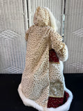 XL Santa Claus in Velvet Cloak Vintage Christmas Tree Topper or Decor