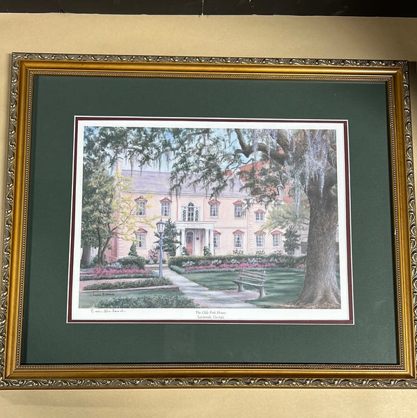 Essie DeLoach Signed Print of The Olde Pink House, Savannah GA