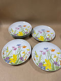 Seymour Manning Day Lilly Dessert Plates - Set Of 7