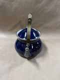Dark Blue Teapot With Brass Trim And Handle