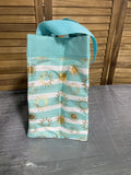 Thirty One Tote Bag, teal/gold tones