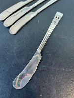 Lot of 4 Floral Embossed Silver Plate Spreaders