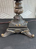 Pair of Ornate Metal, Resin & Marble Table Lamps (WORKS)