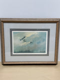 Signed Print of Geese Flying over Boathouse; Herb Jones