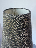 White Metal Buffet Lamp with Cheetah Print Shade (WORKS)