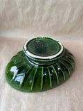 Green Glazed Floraline Oval Planter