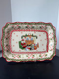 Temptations Old World Christmas Fireplace Scene Platter
