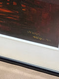 Oil Painting of Ships Under Fire-Sky by Graham Hedges; Signed  AS IS