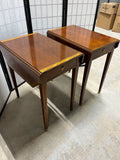 Baker Pair of Drop Leaf End Tables with Drawer