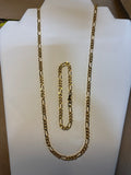 Matching Gold Tone Necklace & Bracelet