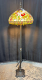 Tiffany Style Roses Stained Glass 2-Way Floor Lamp (WORKS)
